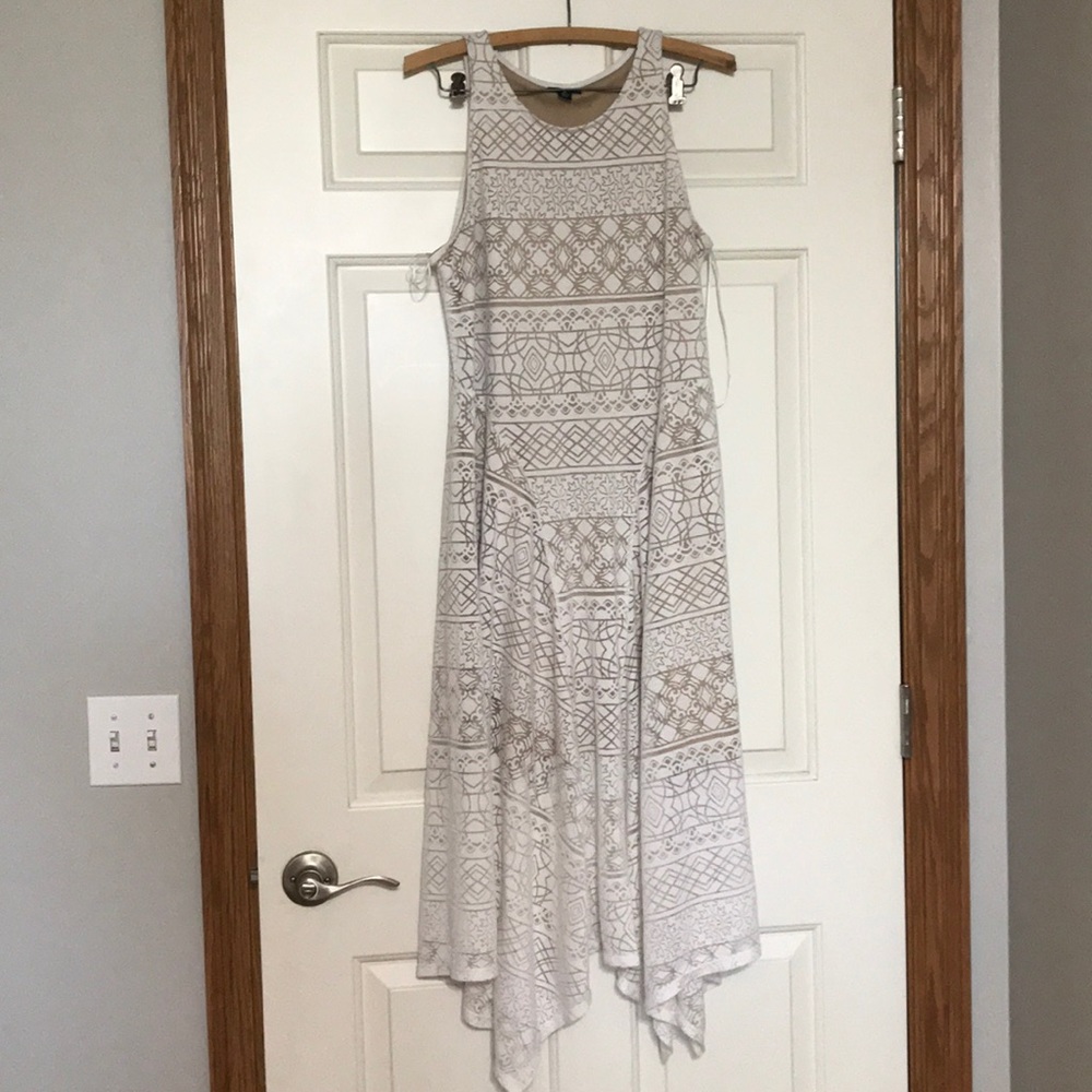 A.N.A white dress with light skin color slip